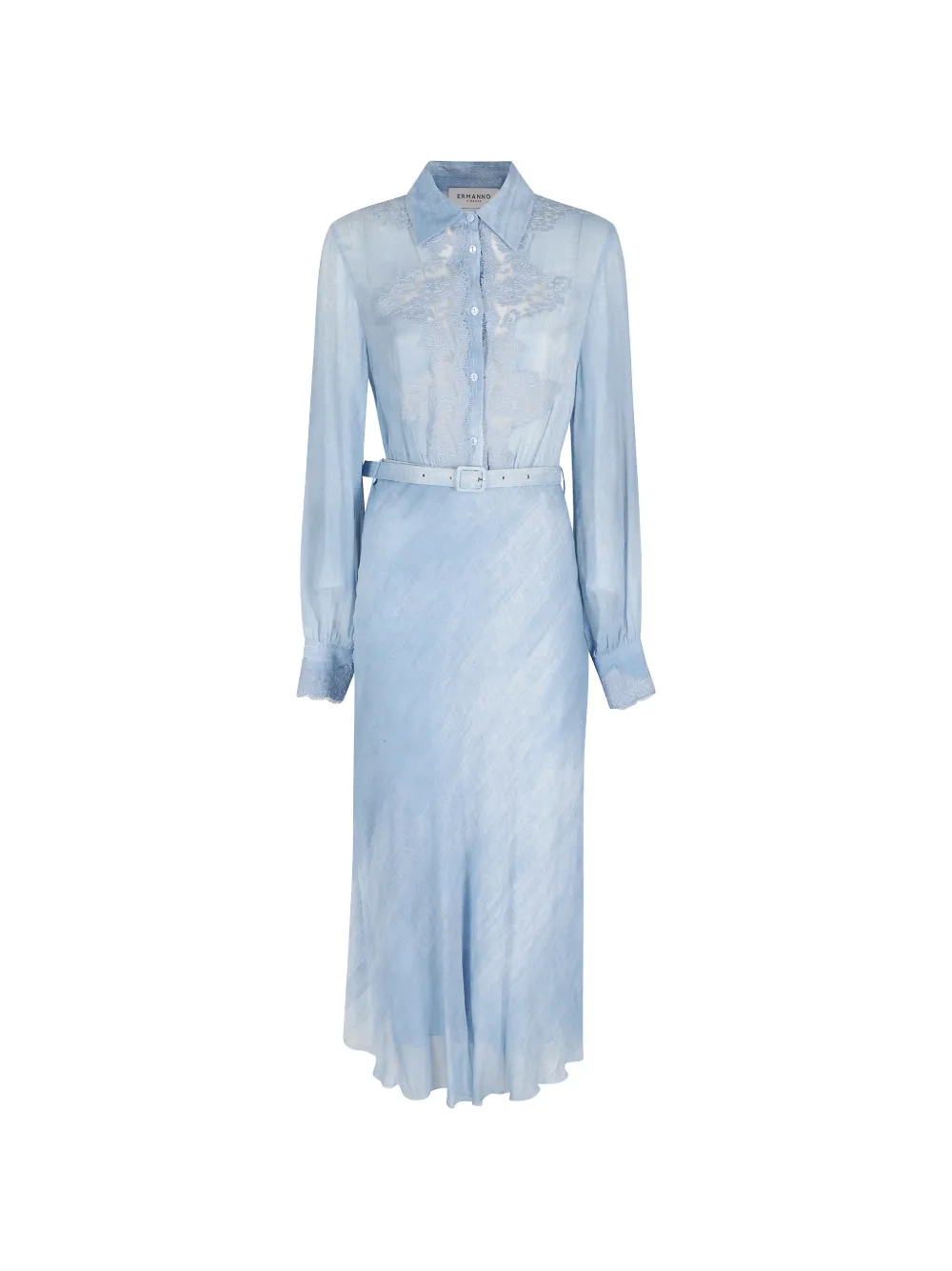 ERMANNO FIRENZE lace-detail belted dress - Blu