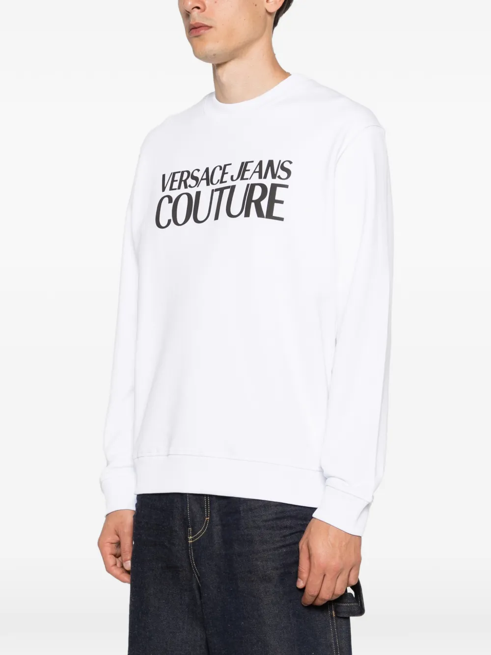 Versace Jeans Couture Sweater met logo Wit