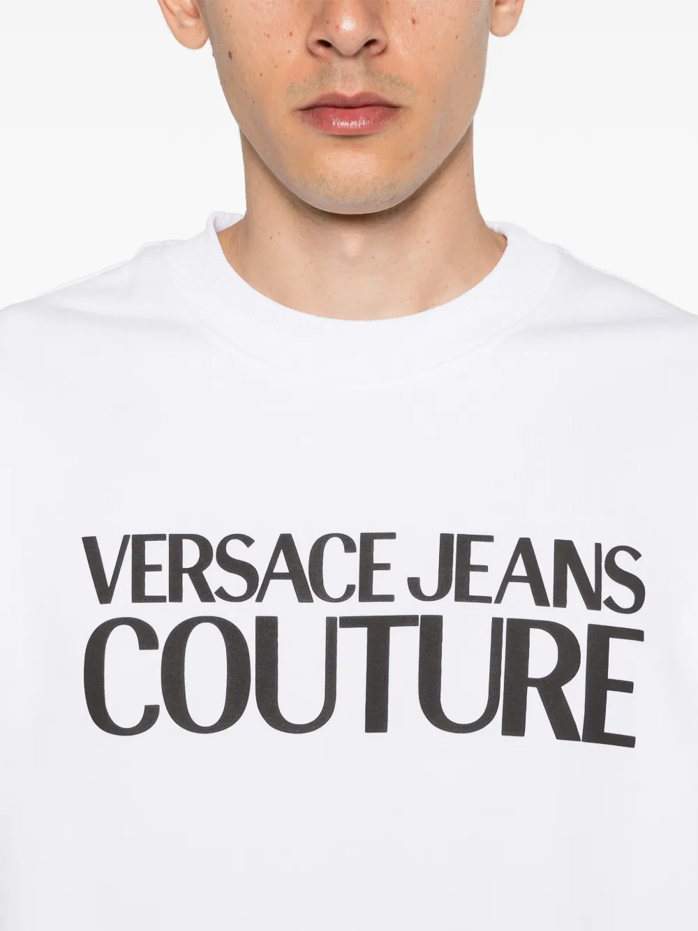 Versace Jeans Couture Sweater met logo Wit