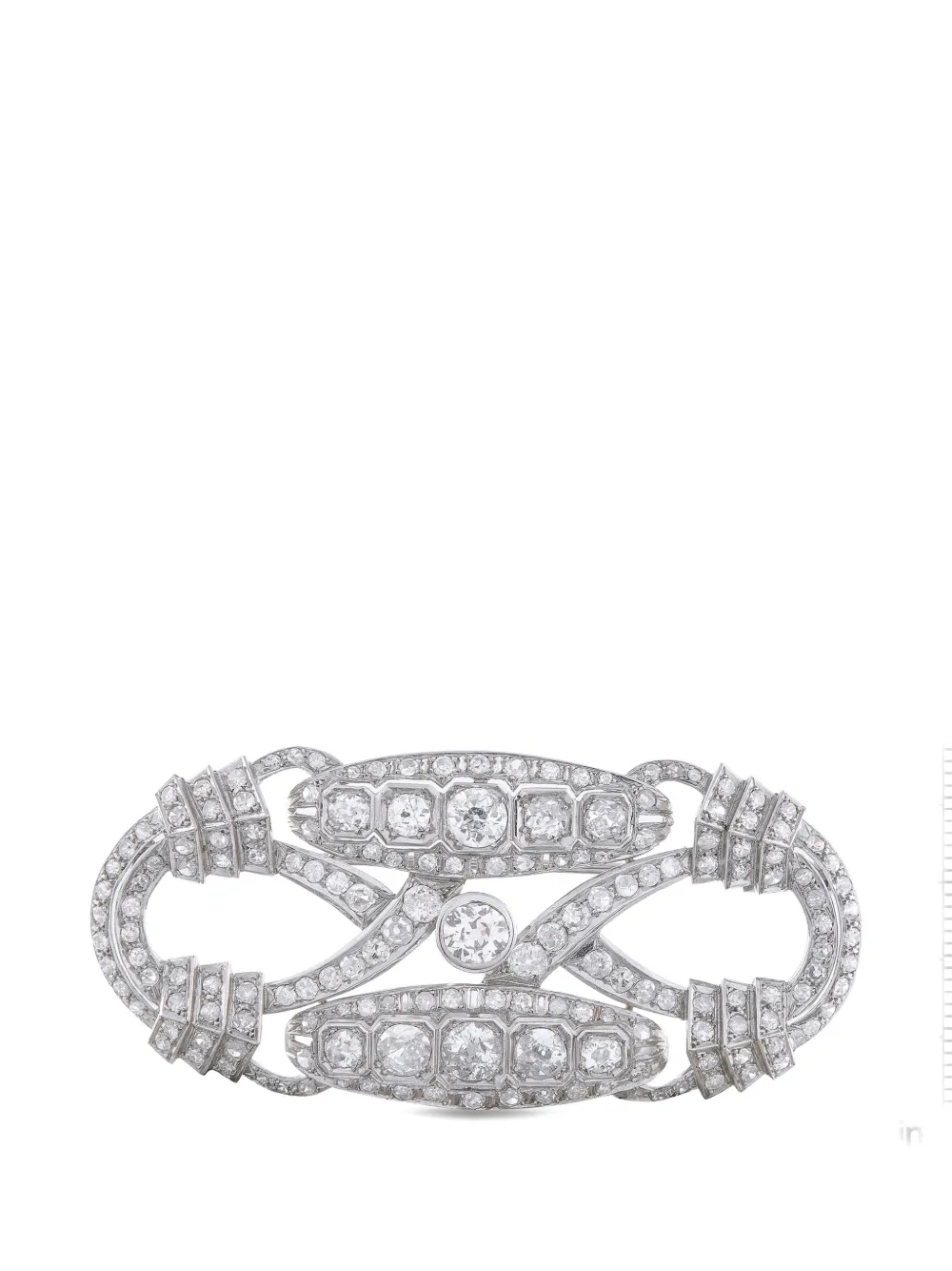 LB Exclusive diamond art-deco brooch - Argento