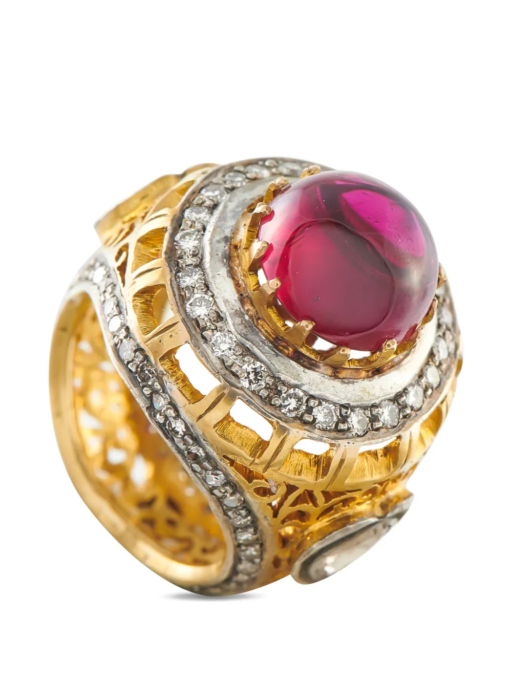 Diamond And Tourmaline Ring