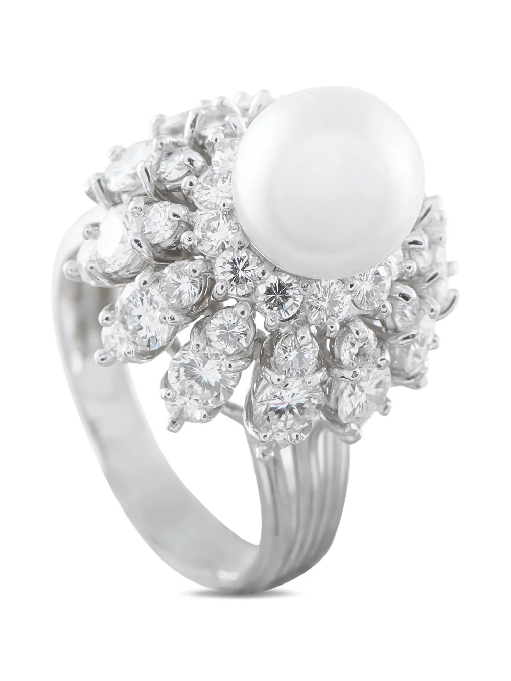 LB Exclusive diamond and pearl ring - Argento