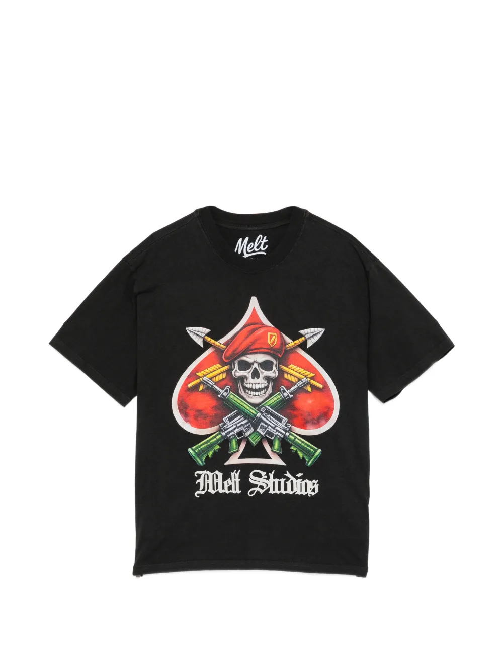Melt skull graphic T-shirt - Nero