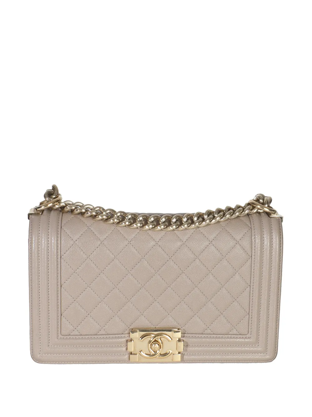 CHANEL Pre-Owned 2016-2017 medium Boy Flap quilted chain handbag - Toni neutri