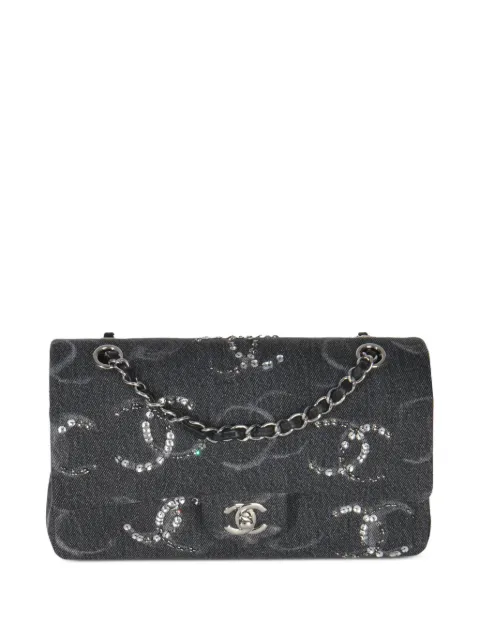 CHANEL Pre-Owned medium Denim Sequin CC Classic Double Flap bag