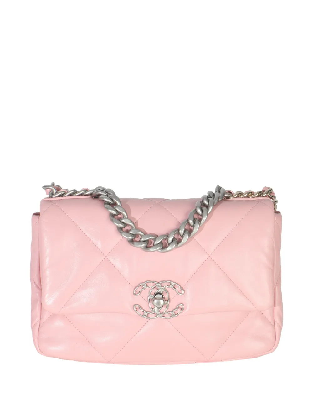 CHANEL Pre-Owned 2021-2024 small Chanel 19 Flap quilted leather bag - Rosa