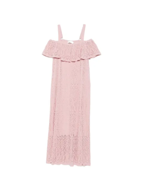 ZIMMERMANN vestido corto de encaje con volantes