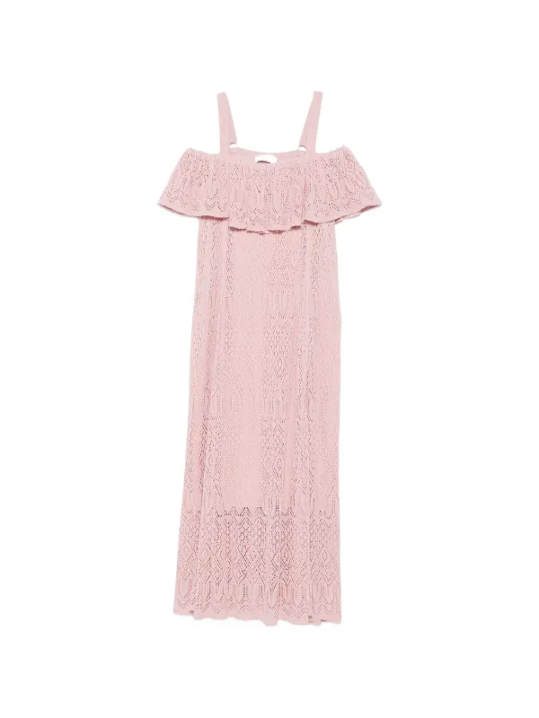 ZIMMERMANN Lace Ruffled Midi Dress | Pink | FARFETCH ZIMMERMANN Lace Ruffled Midi Dress | Pink | FARFETCH