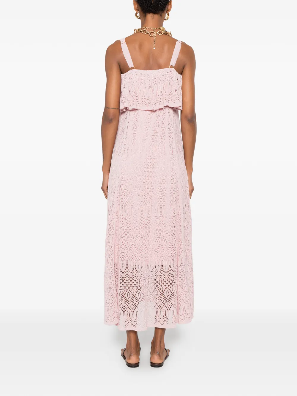 ZIMMERMANN Mini-jurk met ruches en kant Roze
