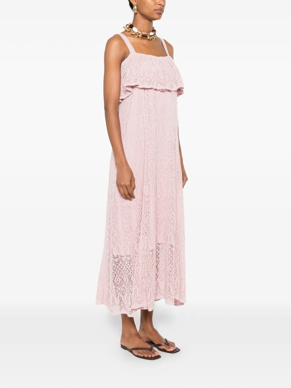 ZIMMERMANN Mini-jurk met ruches en kant Roze