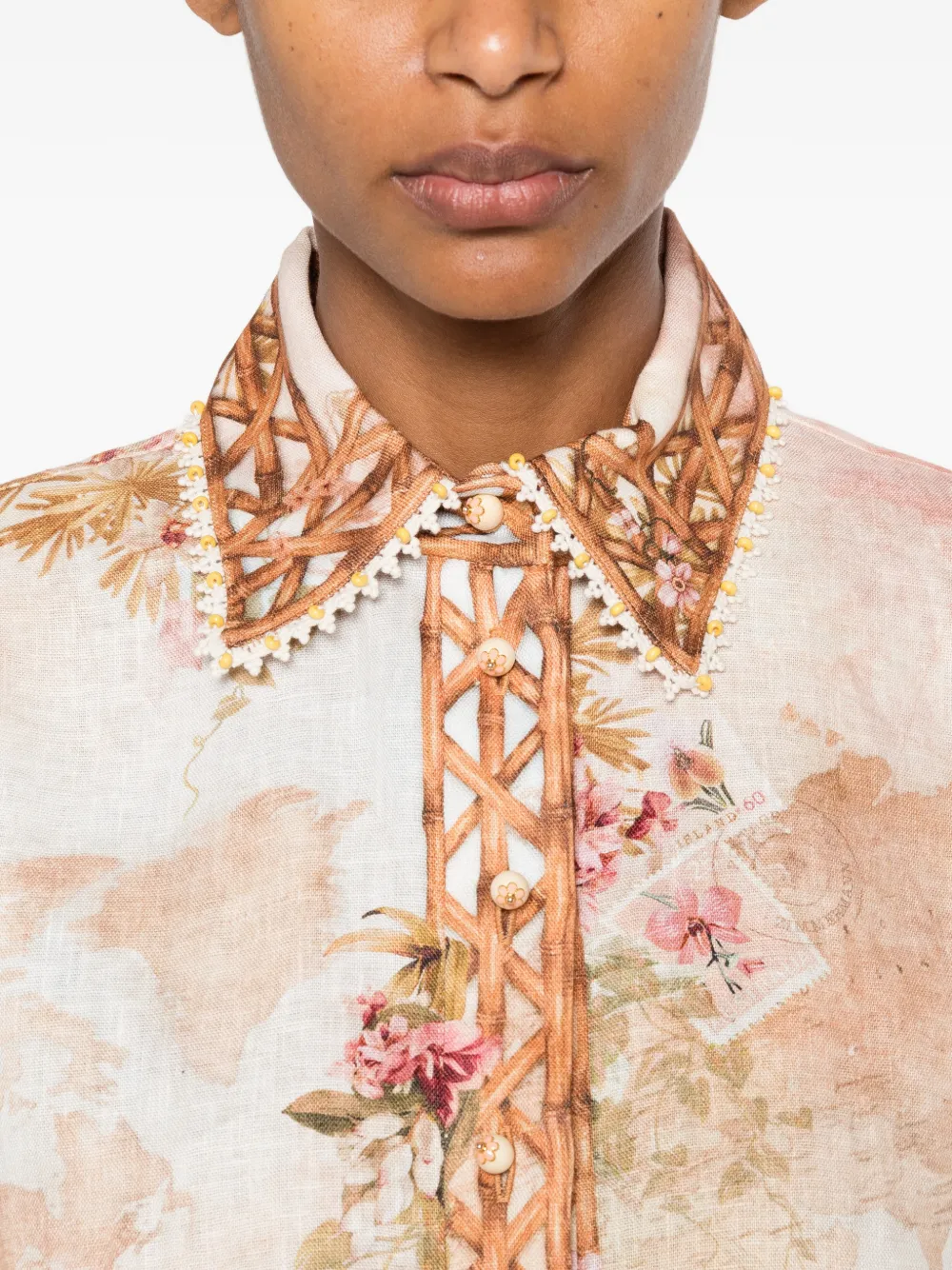 ZIMMERMANN Mahon blouse met print Beige