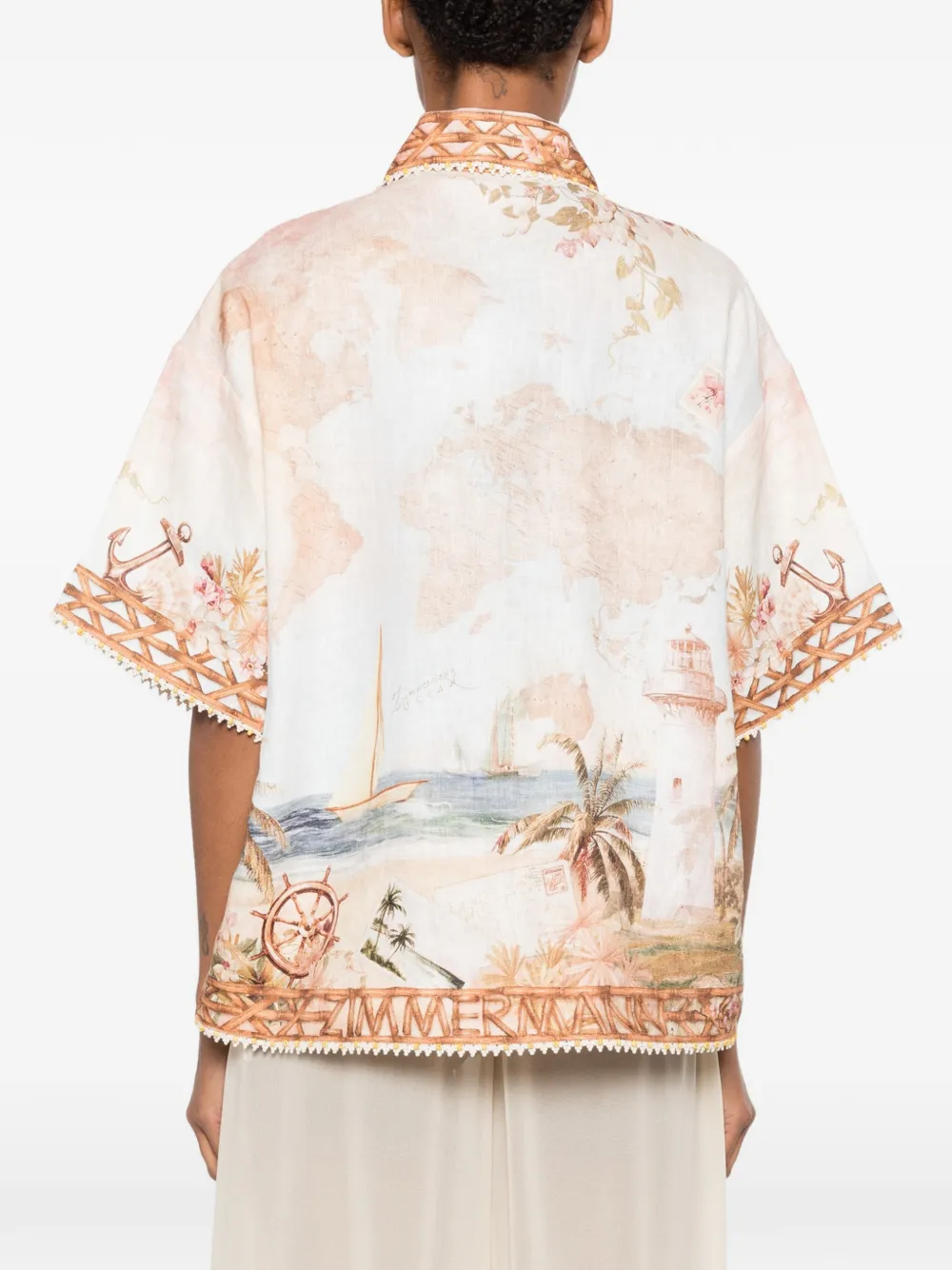 ZIMMERMANN Mahon blouse met print Beige