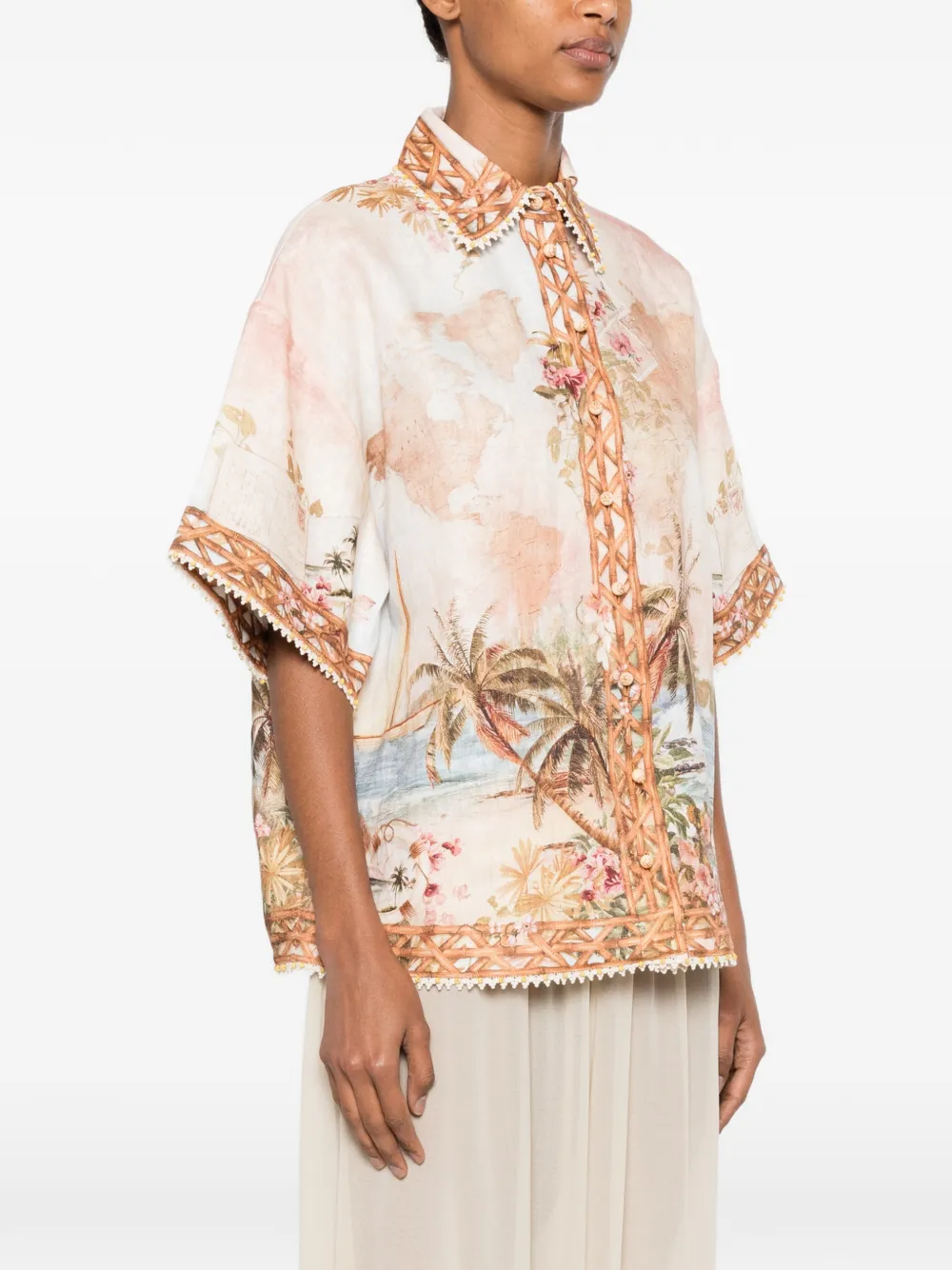 ZIMMERMANN Mahon blouse met print Beige