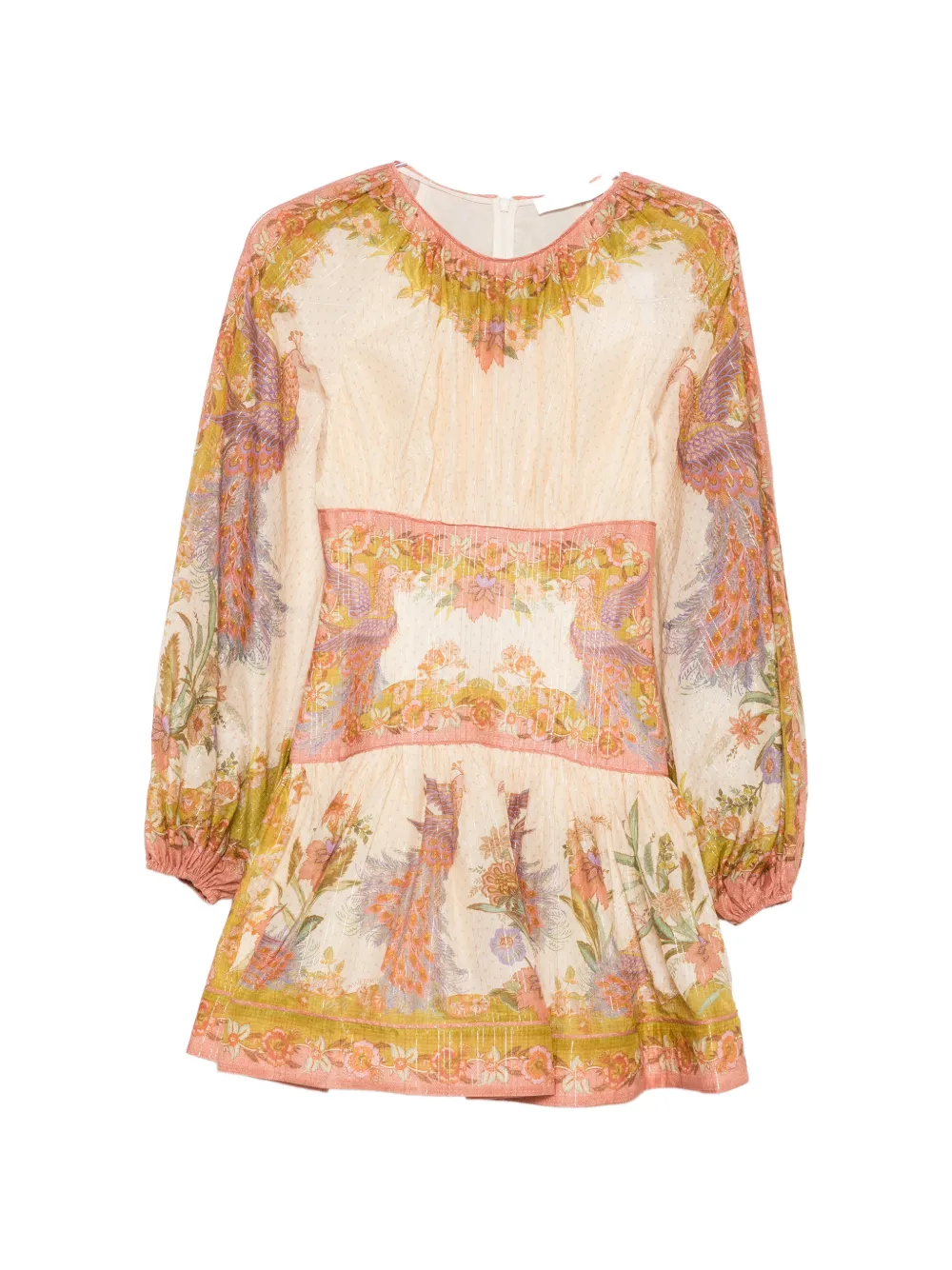 ZIMMERMANN Indra floral-print mini dress - Toni neutri