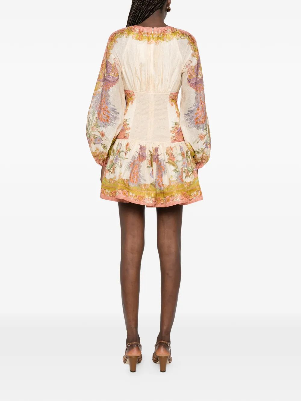 ZIMMERMANN Indra mini-jurk Beige