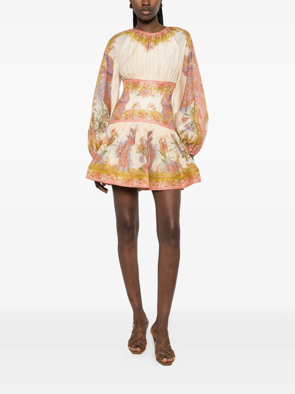 ZIMMERMANN Indra mini-jurk Beige