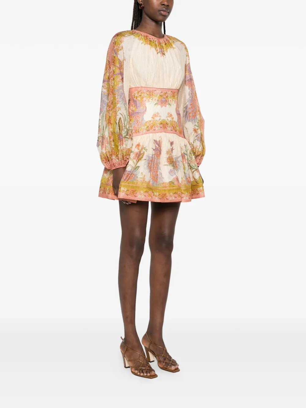 ZIMMERMANN Indra mini-jurk Beige