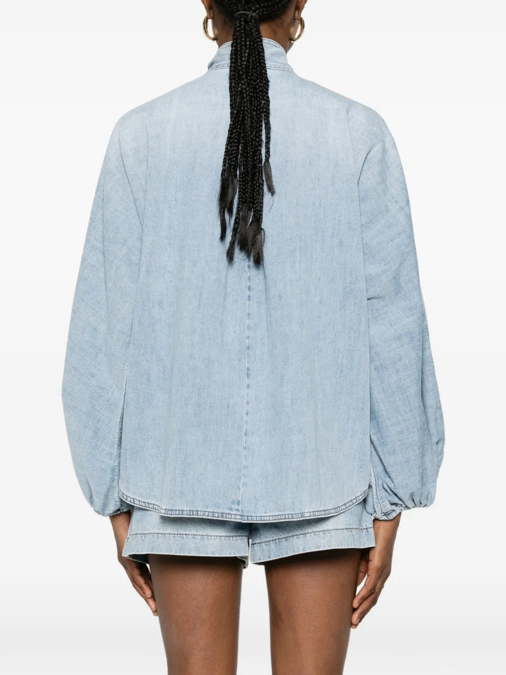 ZIMMERMANN Indra blouse met gestrikte hals Blauw