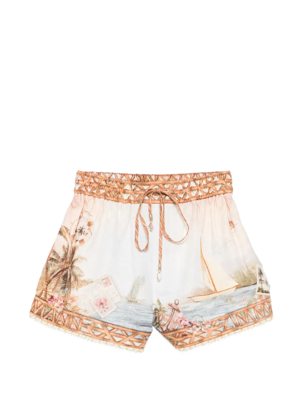 ZIMMERMANN Mahon print shorts - Neutrals