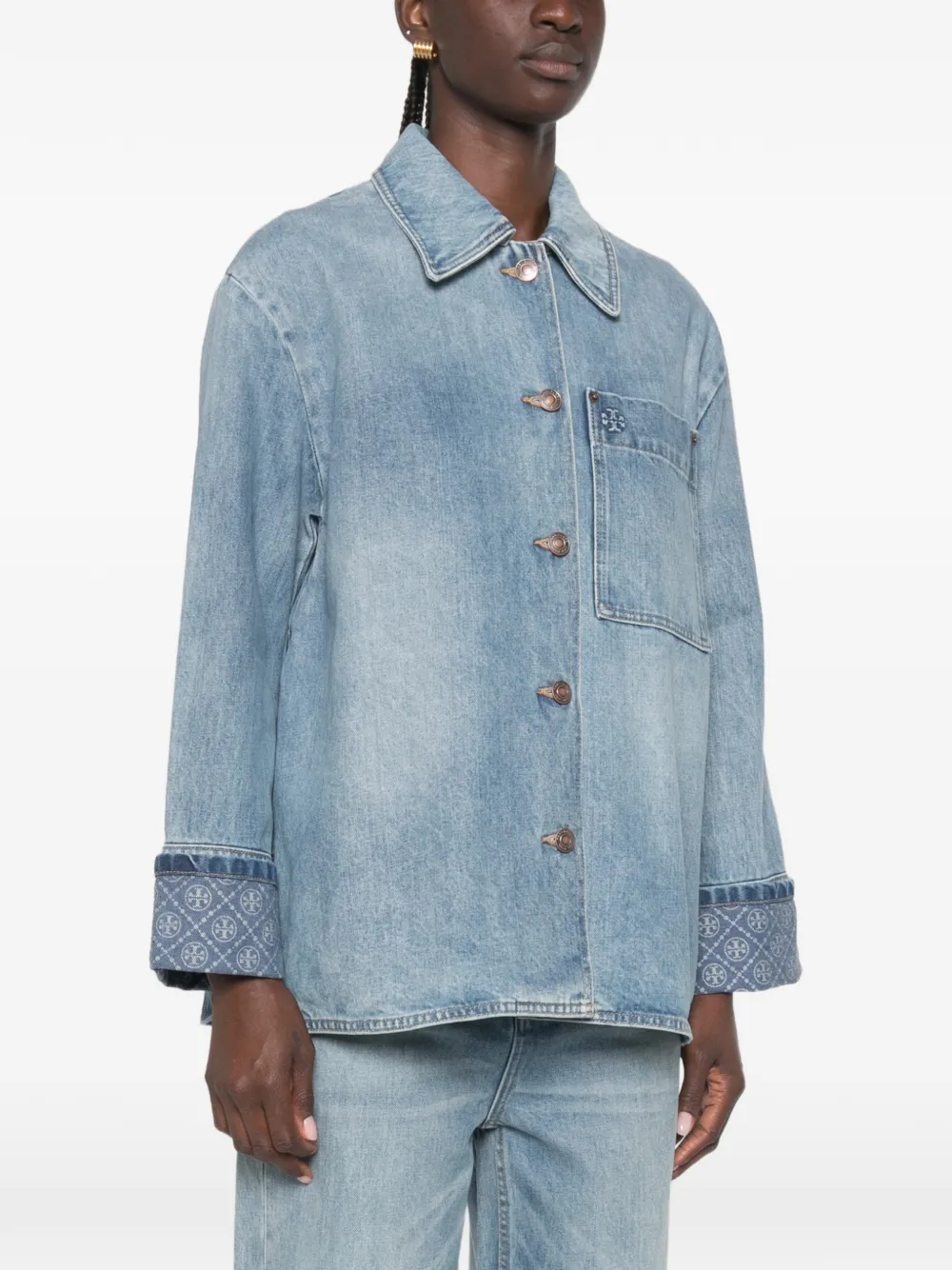  Tory Burch Barn Denim Jacket - Azul 