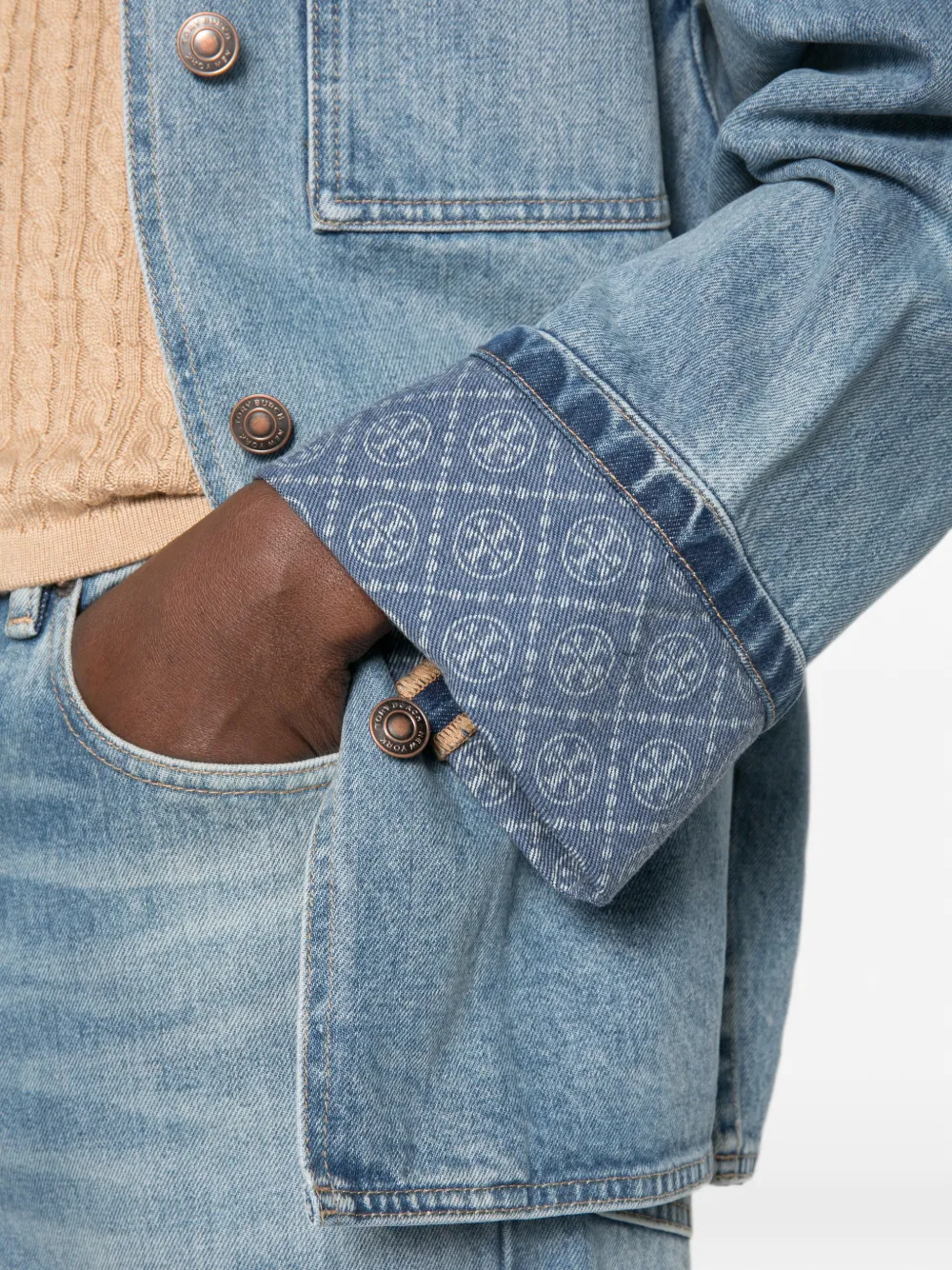 Tory Burch Denim jack Blauw