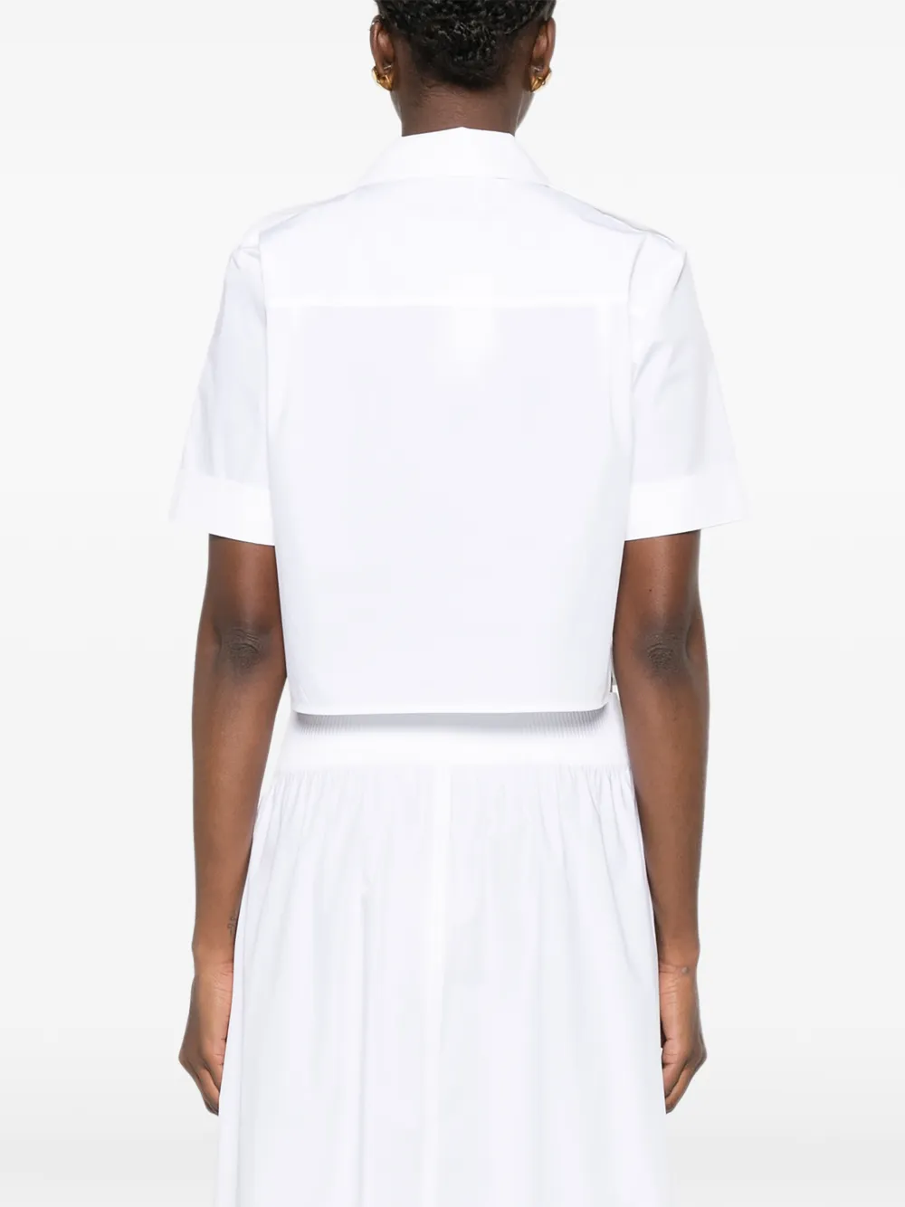 Tory Burch Button-down blouse met epauletten Wit