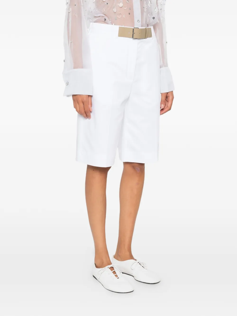  Tory Burch Bermudas Double T - Blanco 