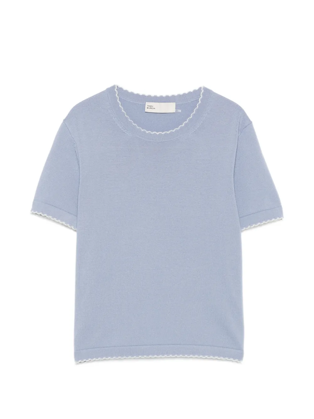 Tory Burch scalloped wool top - Blu