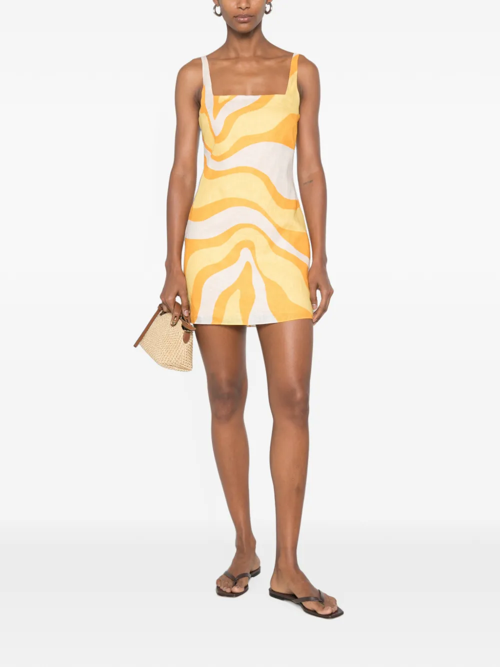 Cala de la Cruz Siela mini-jurk met abstracte print Geel