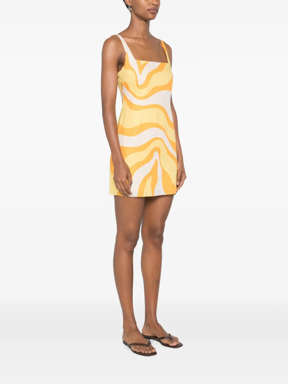Cala de la Cruz Siela mini-jurk met abstracte print Geel