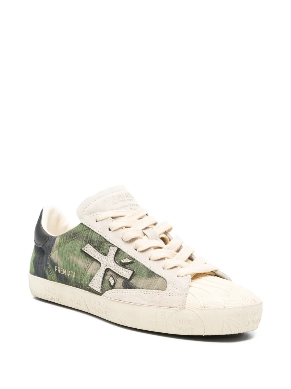 Premiata Sneakers met logo-applicatie Groen