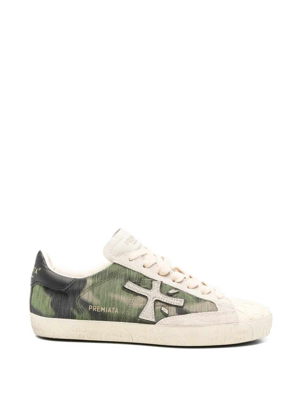 Premiata Sneakers met logo-applicatie Groen