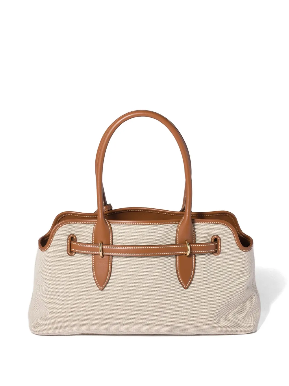 Miu Miu Aventure Canvas And Leather Bag | Neutrals | FARFETCH