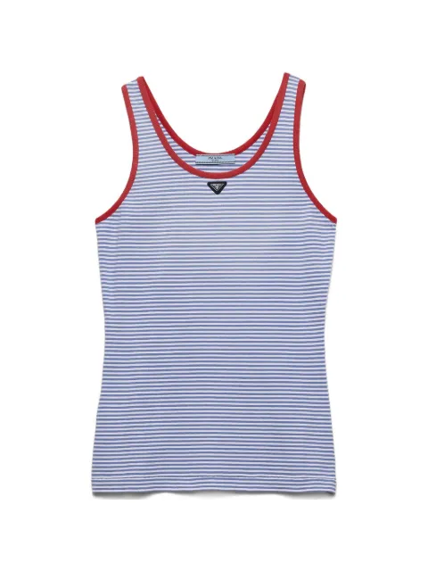 Prada striped cotton jersey tank top