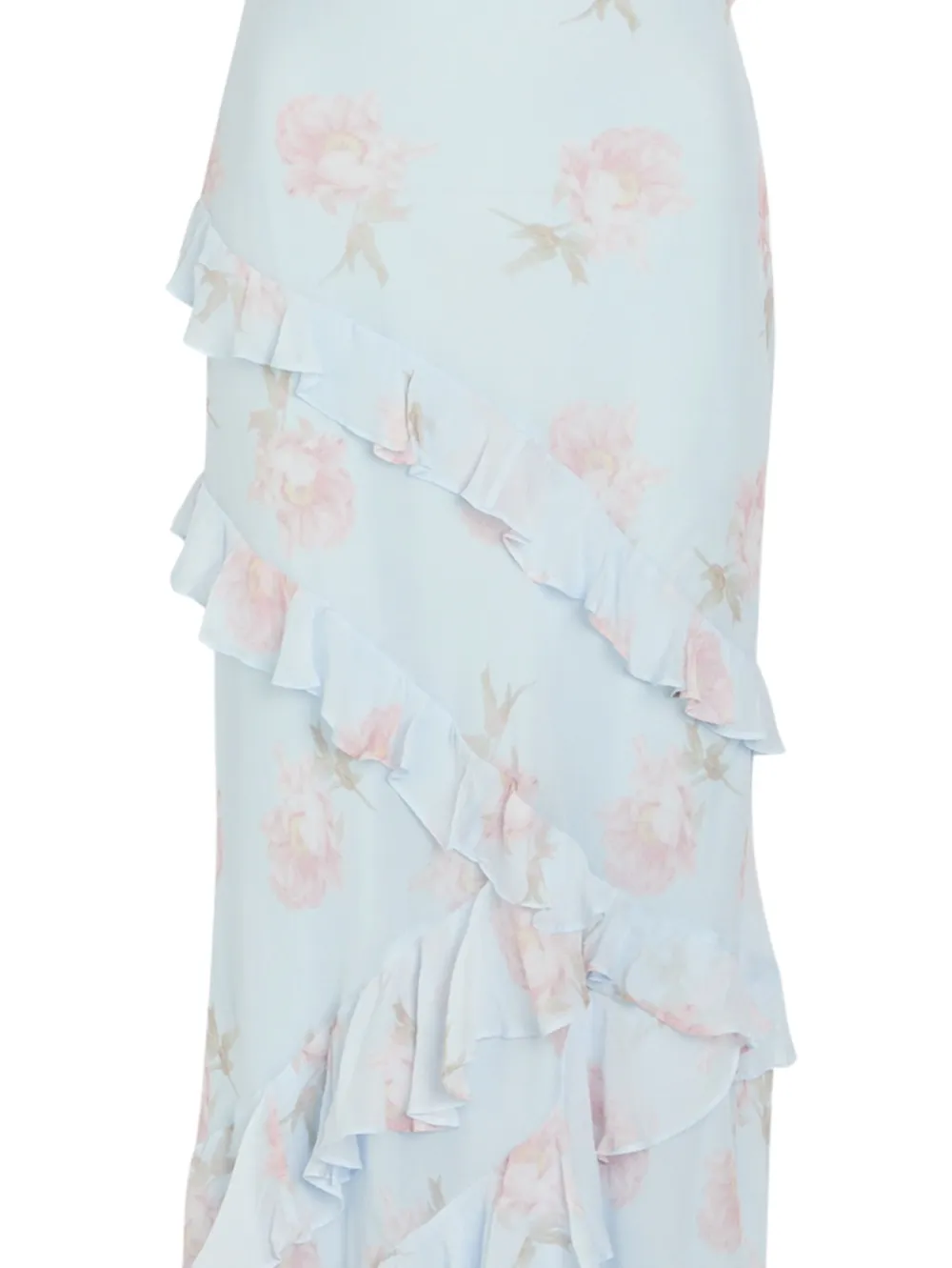 LoveShackFancy Rialto maxi-jurk met bloemenprint Blauw