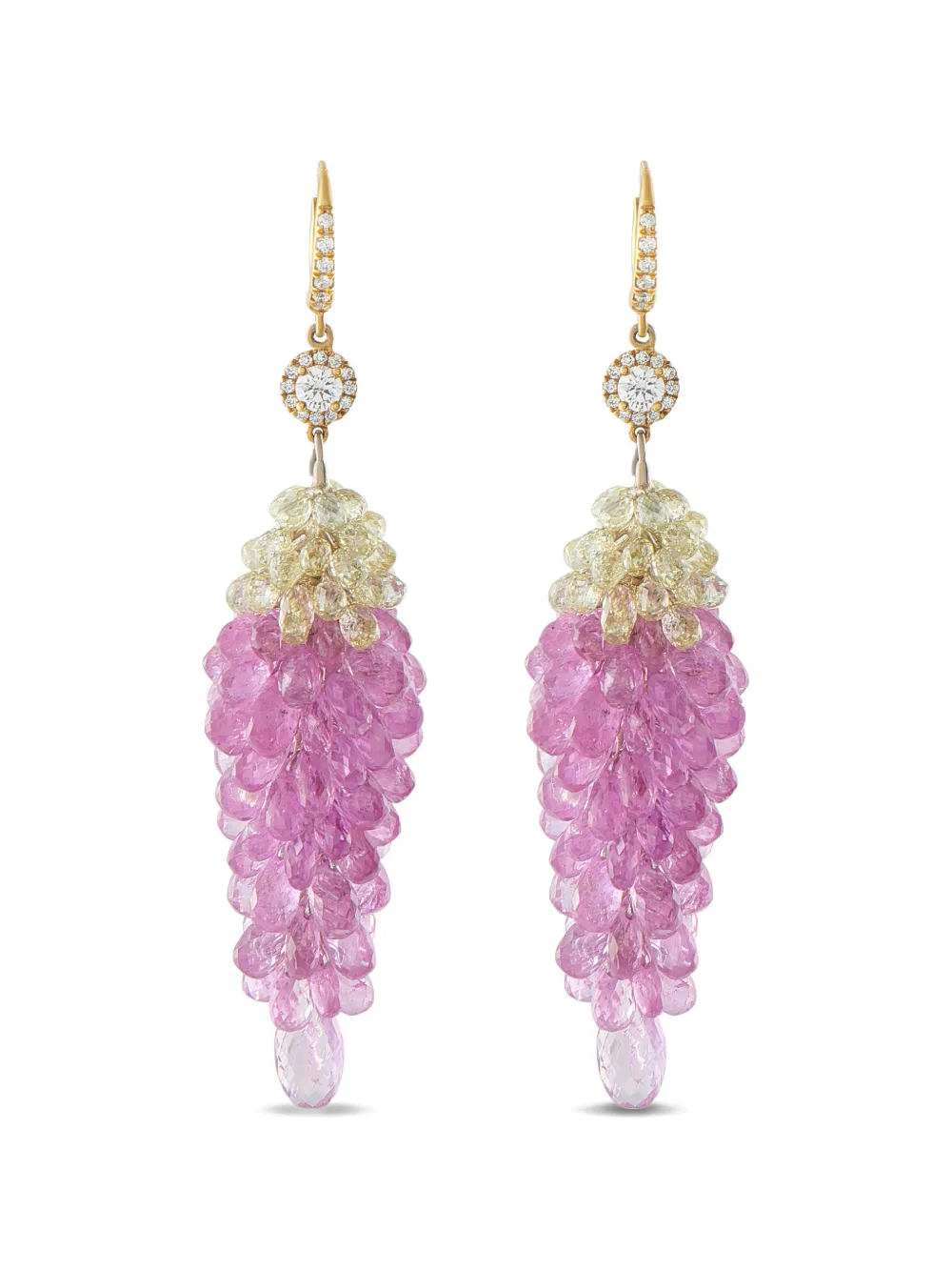 LB Exclusive diamond and sapphire drop earrings - Oro