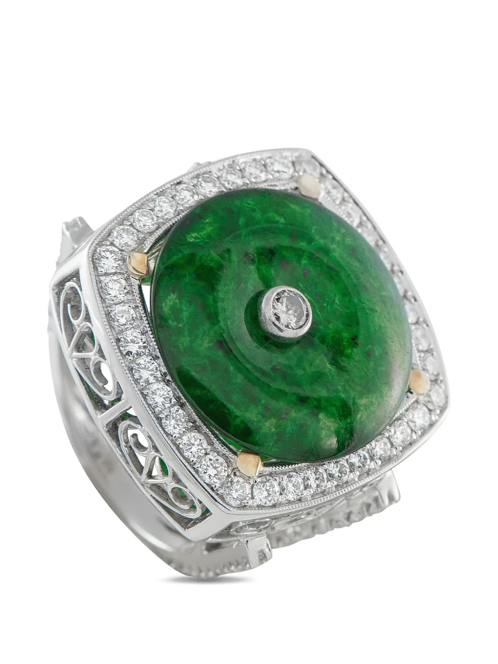 LB Exclusive diamond and jade ring - Argento
