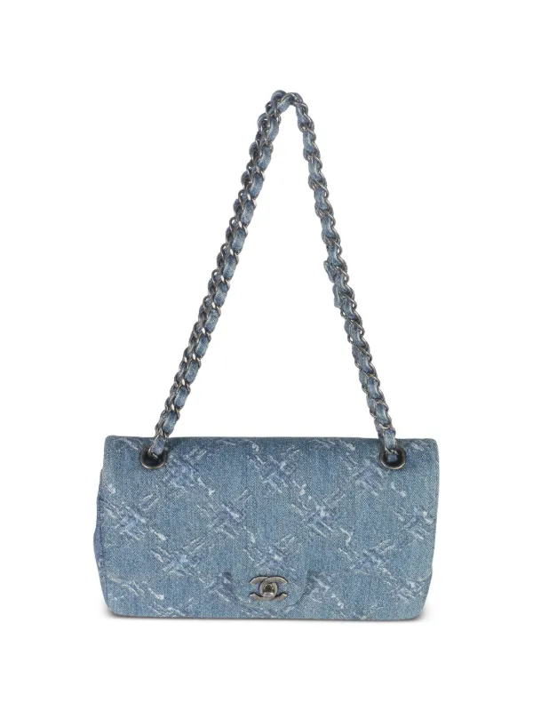 CHANEL Pre-Owned 2019 クラシック フラップ チェーン プリント デニム