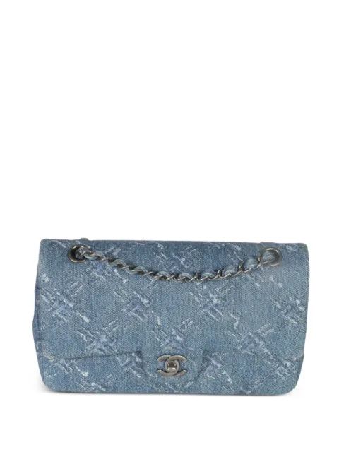 CHANEL Pre-Owned 2019 Classic Flap chain printed denim bag
