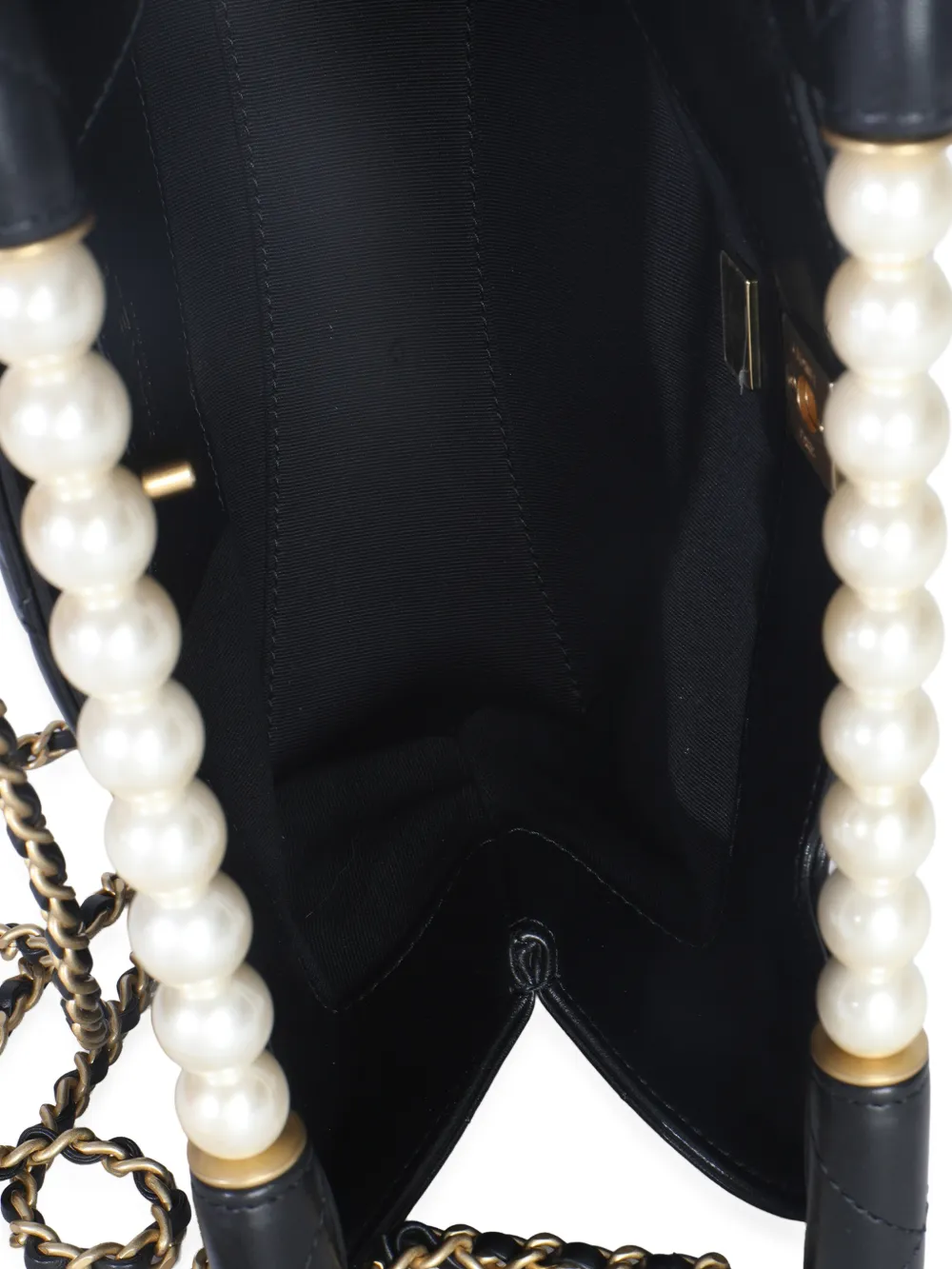 2021-2025 Small Cc Pearls Bar Handle Shopping Quilted Bag
