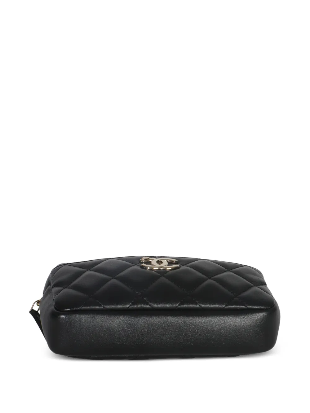 CHANEL Pre-Owned 2019 gewatteerde lamsleren heuptas met voorzak Zwart