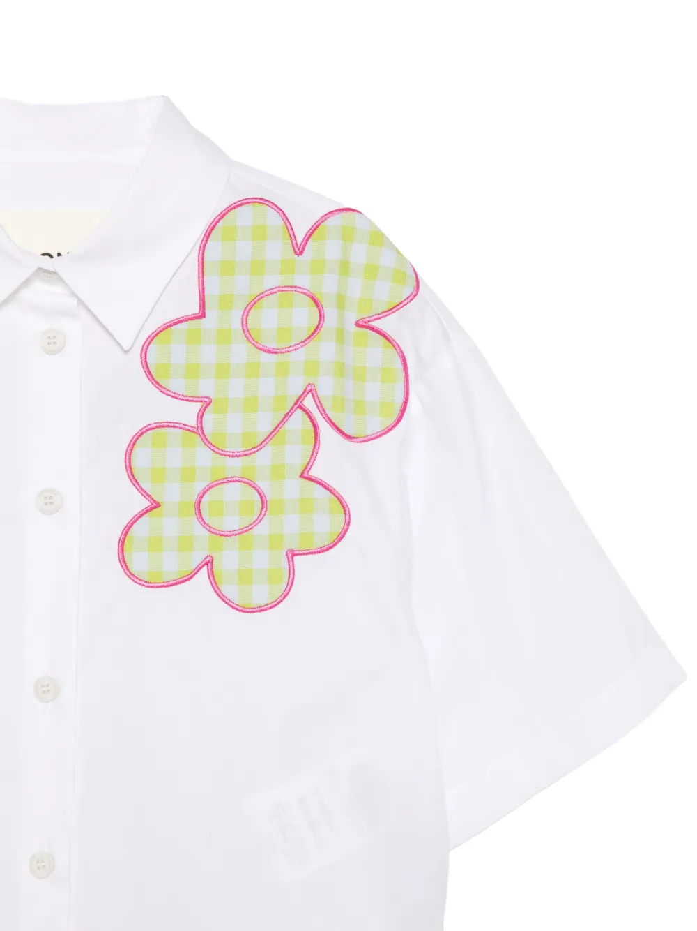  Simonetta Flower-appliqué Shirt - White 