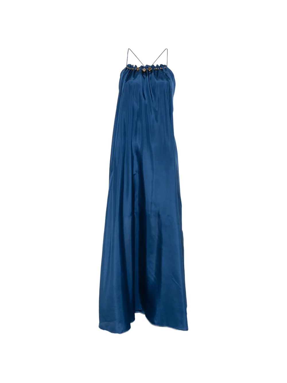 ZIMMERMANN ZIM ASTER GATHERED BEAD MAXI DRESS - Blue