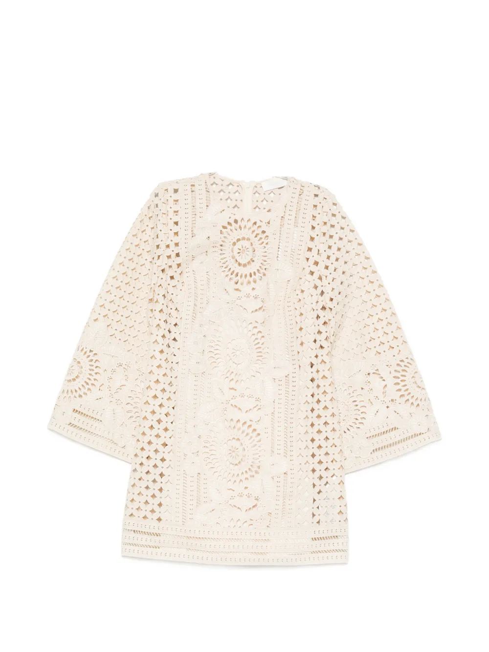 ZIMMERMANN ZIM INDRA EMBROIDERED MINI DRESS TEA - TEA - Tea