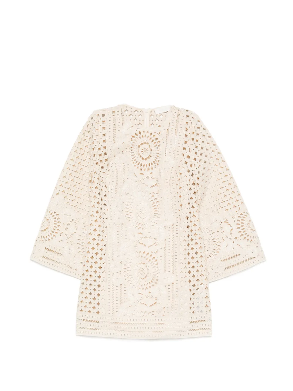 ZIMMERMANN ZIM INDRA EMBROIDERED MINI DRESS TEA - TEA - Tea