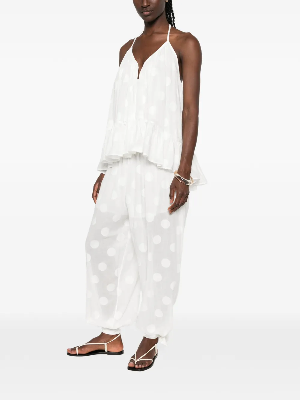 ZIMMERMANN Solstice broek met stippen Beige