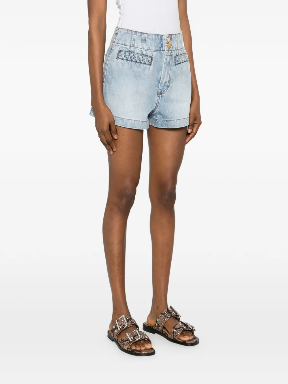 ZIMMERMANN Indra shorts met gevlochten afwerking Blauw