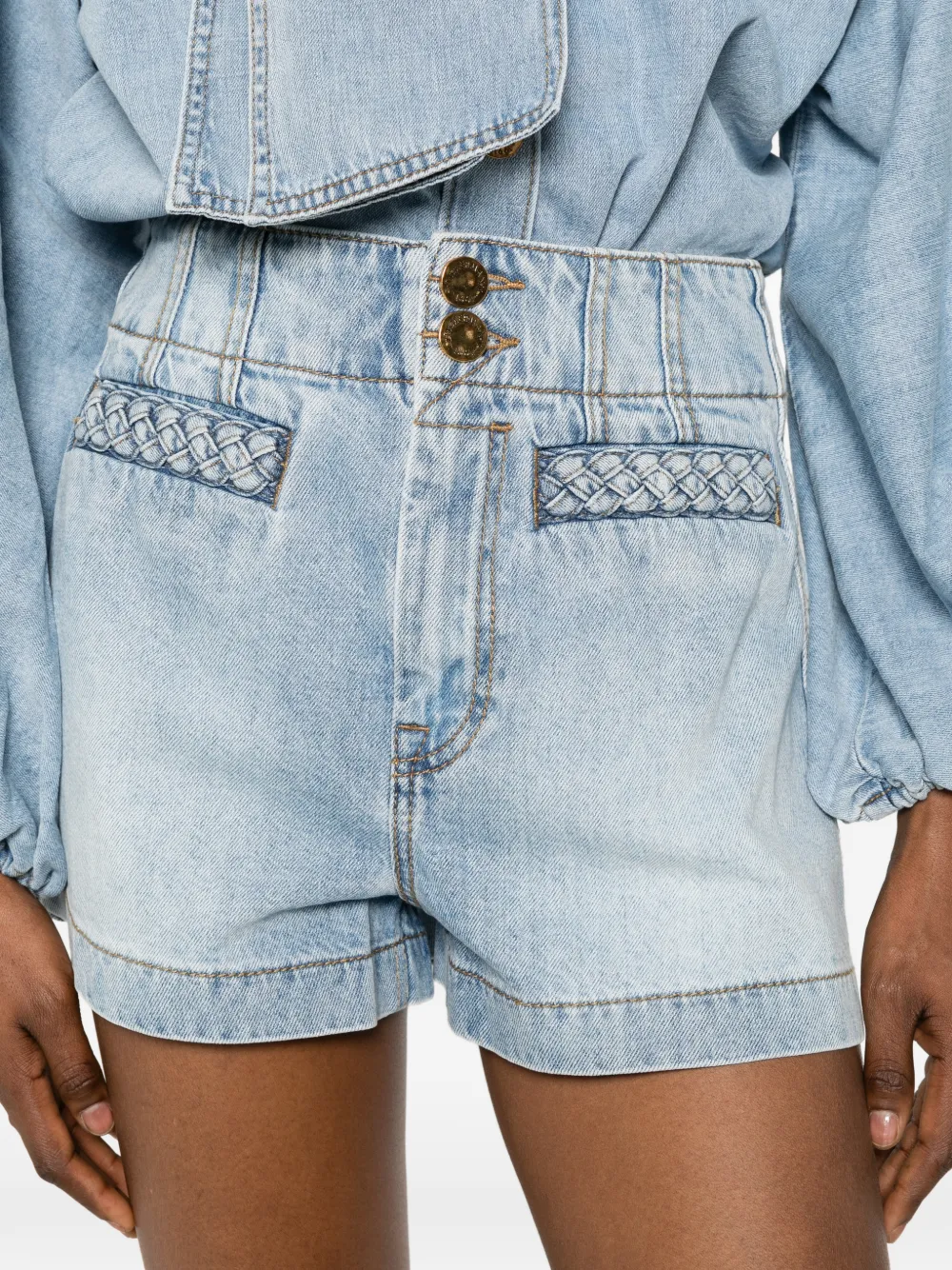 ZIMMERMANN Indra shorts met gevlochten afwerking Blauw