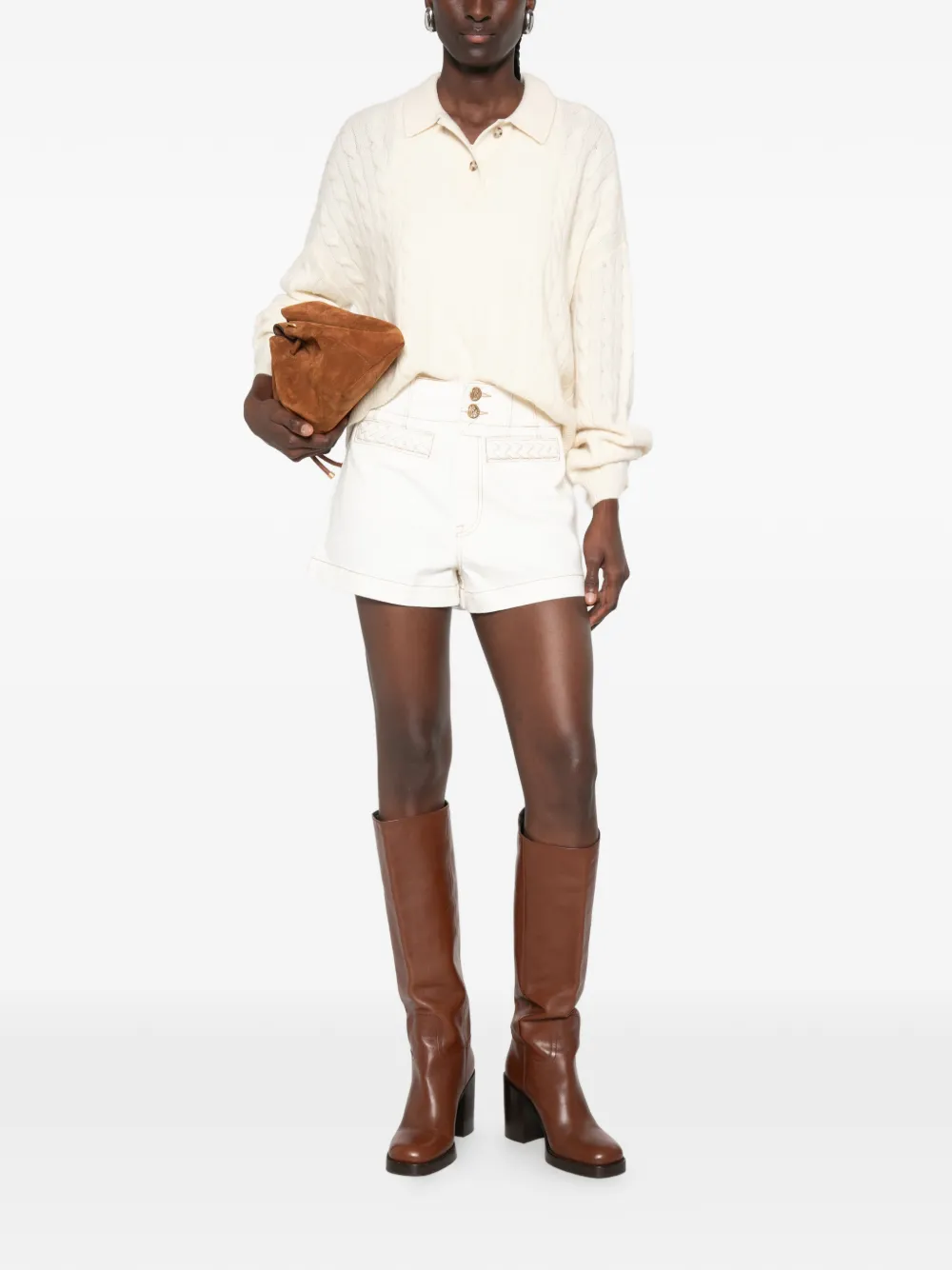 ZIMMERMANN Roselight shorts met gevlochten afwerking Beige