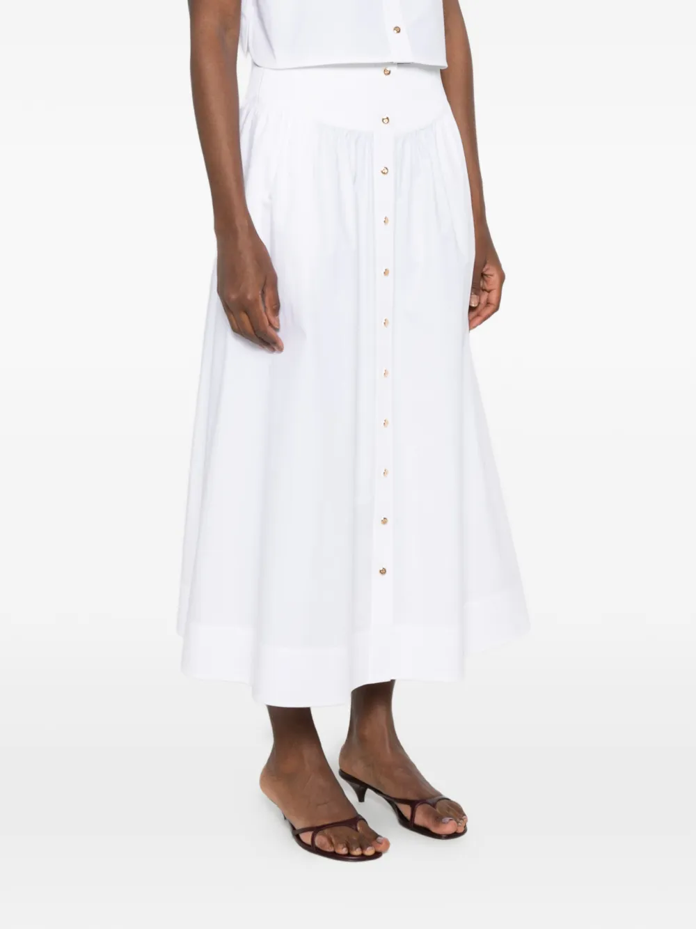 Tory Burch Button-down katoenen mini-rok Wit